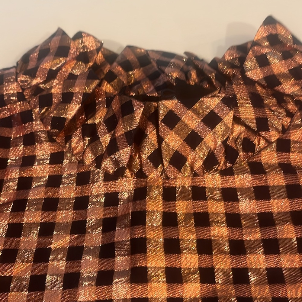 J.Crew metallic checkered top sz S - Picture 4 of 8
